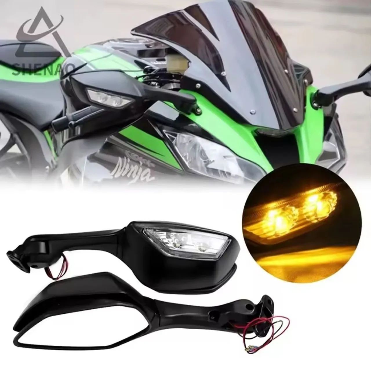 Retrovisor Zx10 com setas R3,R15 - Acessórios de Ciclismo - Novo