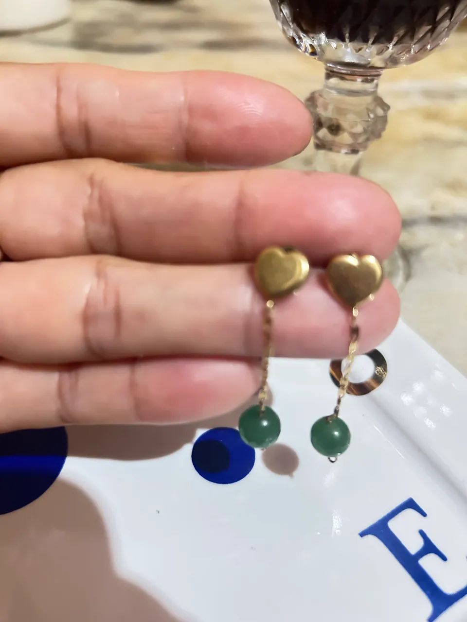 Brinco ouro jade esmeralda 18k - Foto 3
