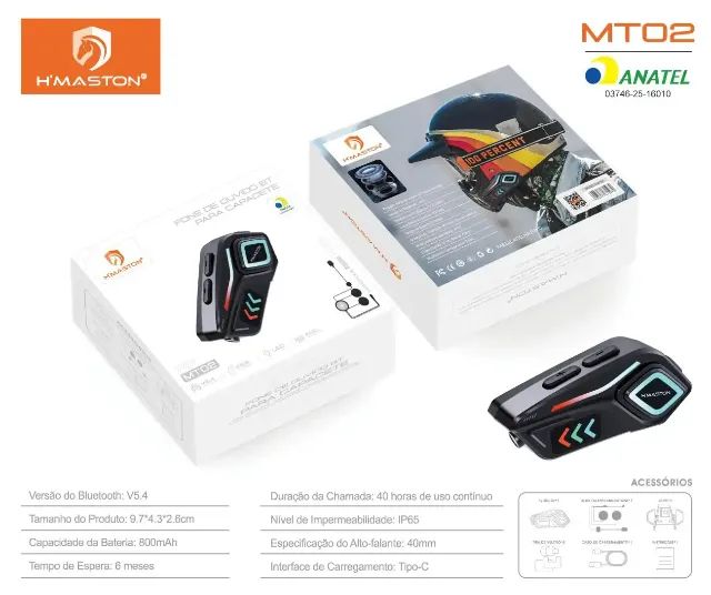 HMaston MT02 Fone Bluetooth Externo Para Capacete - Foto 3