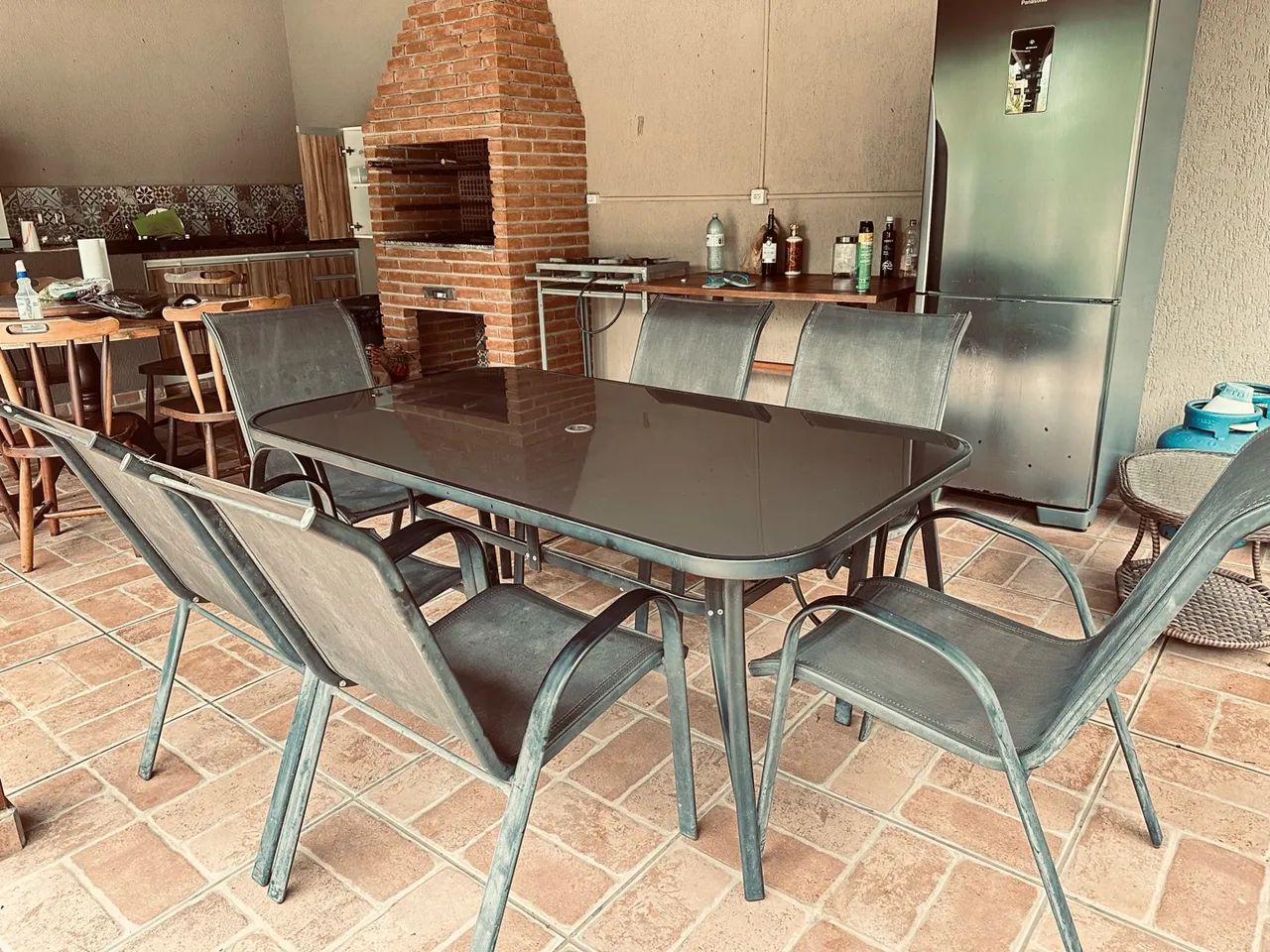 Mesa alumínio com 6 cadeiras  - Foto 2