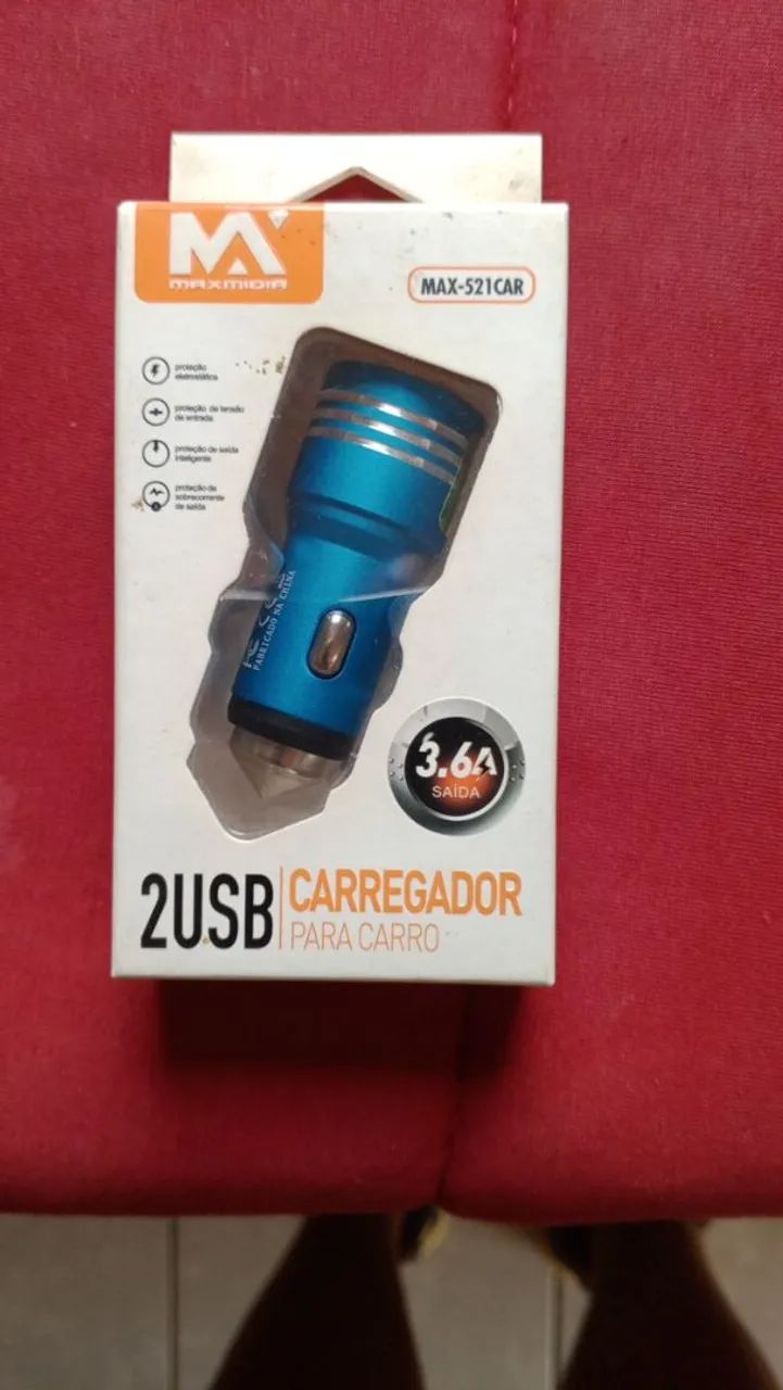 Carregador veicular 3.6 a 2 USB maximídia
