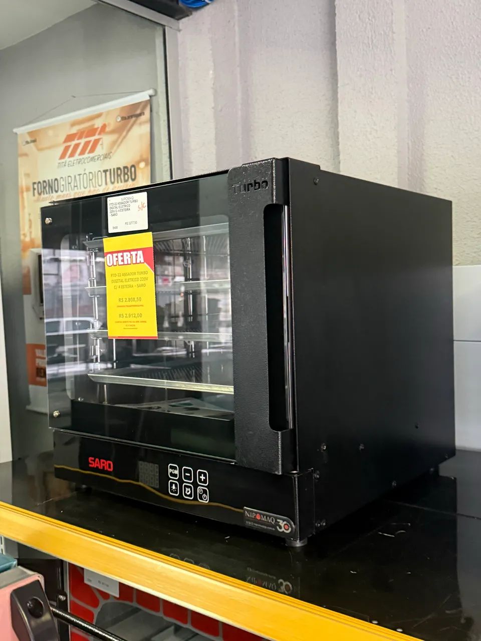 (Oferta) FTD-22 ASSADOR TURBO DIGITAL ELÉTRICO C/4 ESTEIRAS - Saro - Foto 2