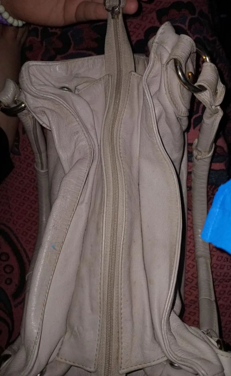 Bolsa em couro bege - Foto 3