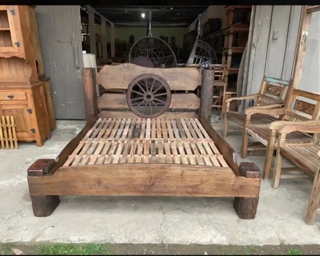 Cama rústica de madeira - Foto 3