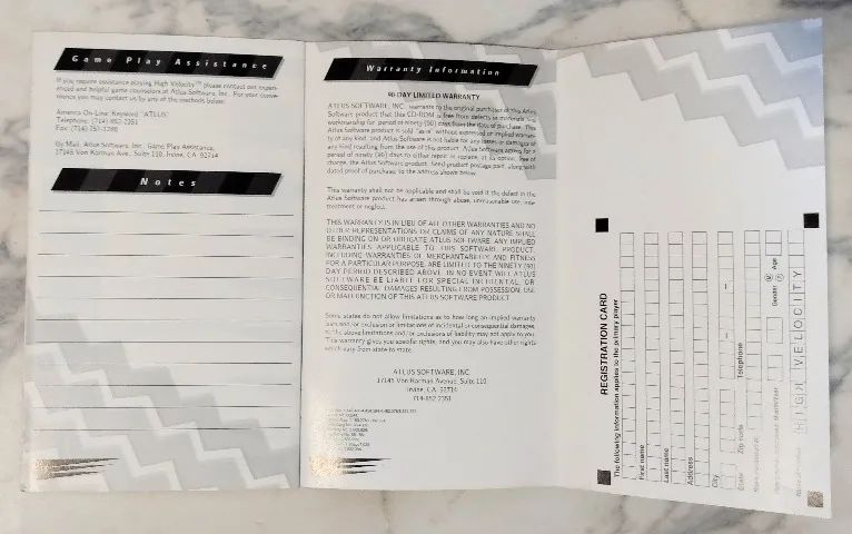 Sega Saturn Encarte e Manual High Velocity Originais Americanos - Foto 3