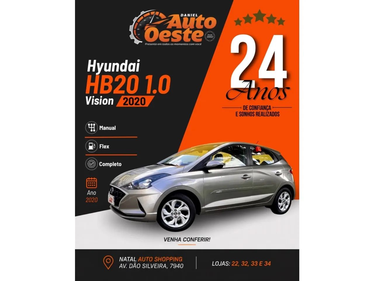 Hyundai Hb20 1.0 12V FLEX VISION MANUAL 2020