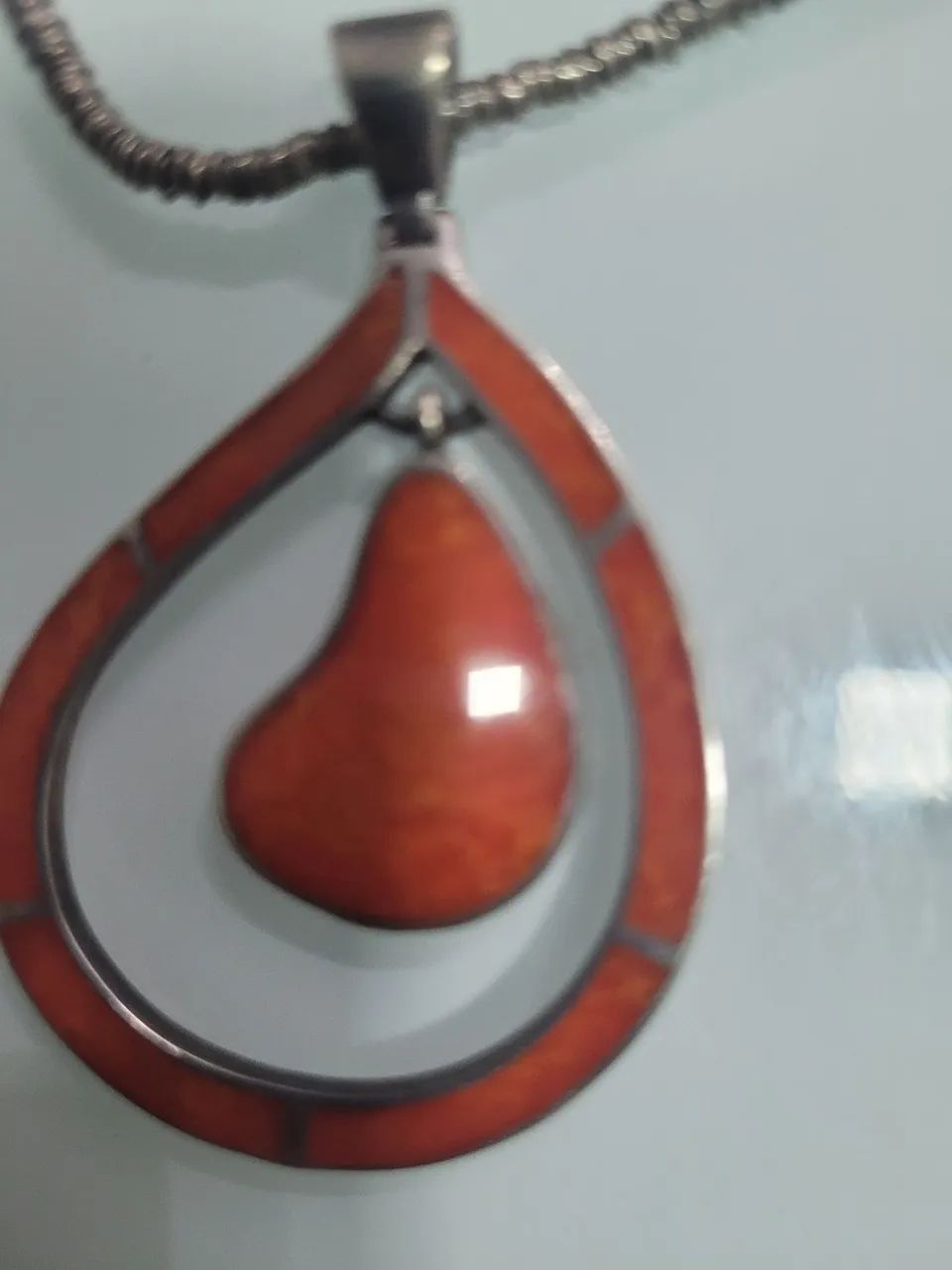 Colar gota em prata e pedra - Foto 5