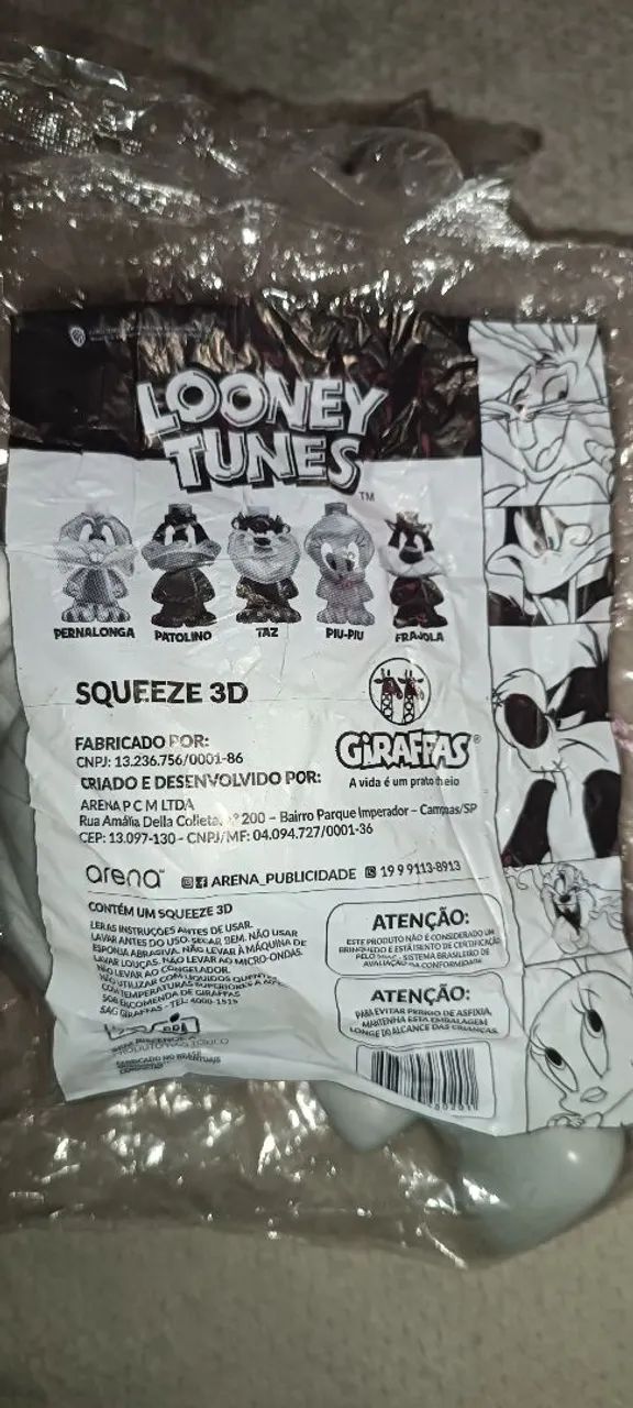 Coleção Squeeze Looney Tunes Giraffas - Foto 3