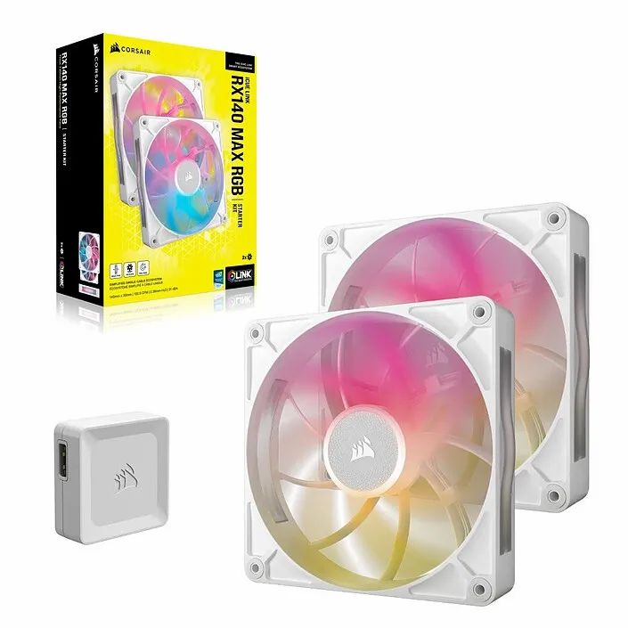 Kit 02 fans CORSAIR RX140 MAX + controladora 