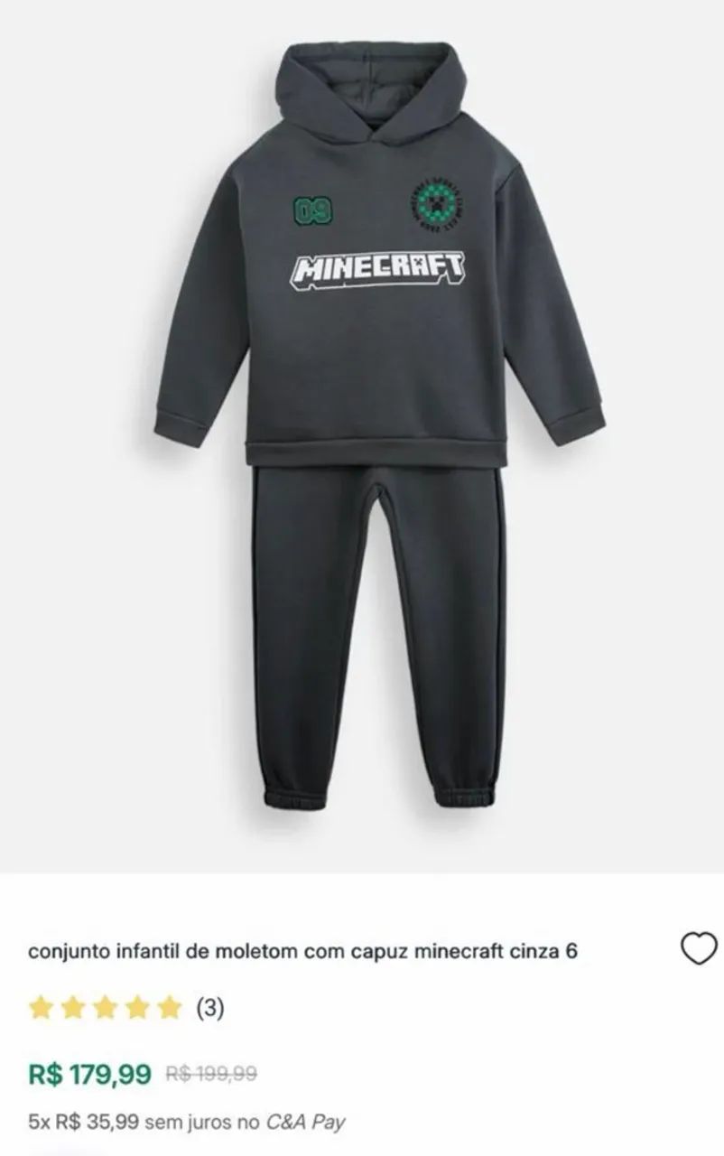 Conjunto moletom minecraft - Foto 3