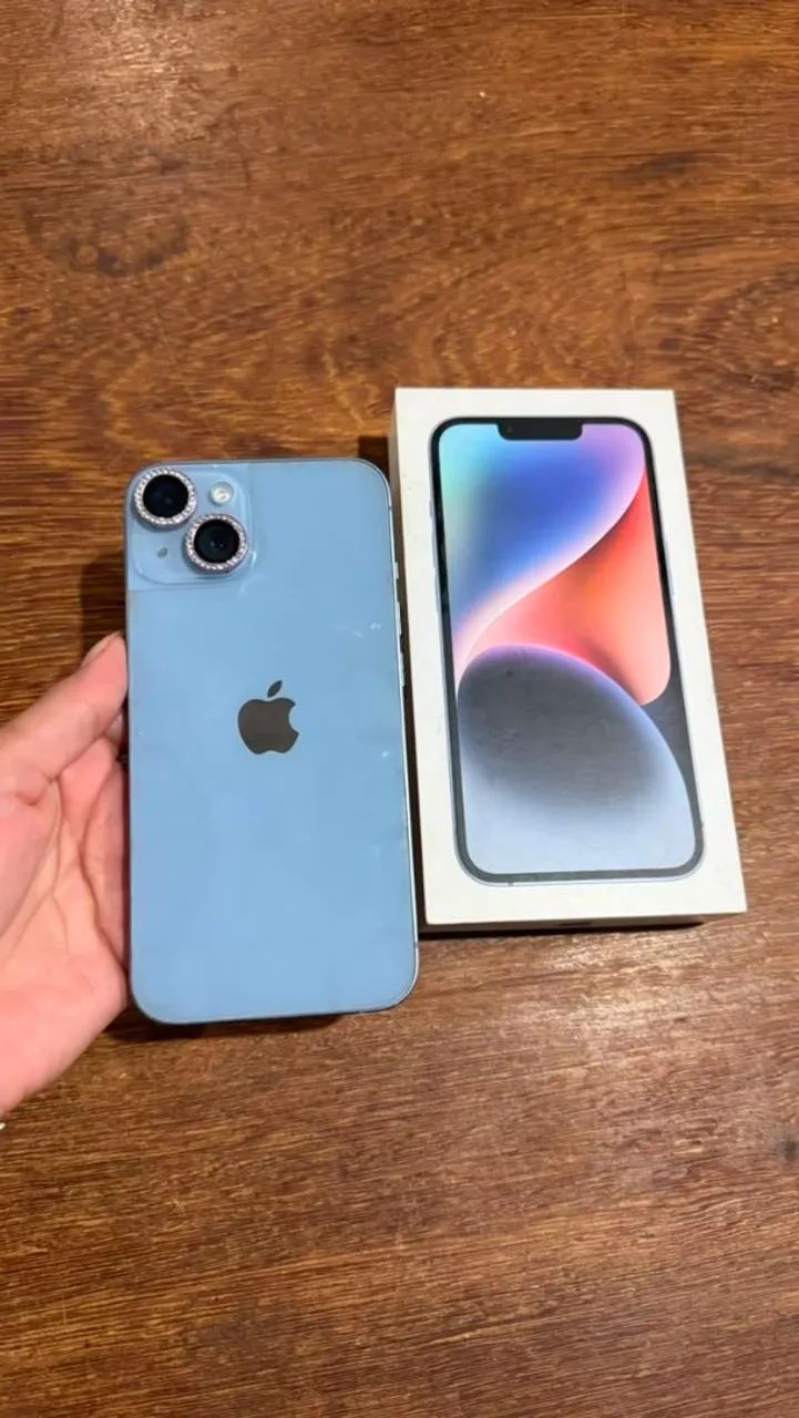 iPhone 14 Azul 128GB Impecável + 8 Capinhas de Brinde! - Foto 4