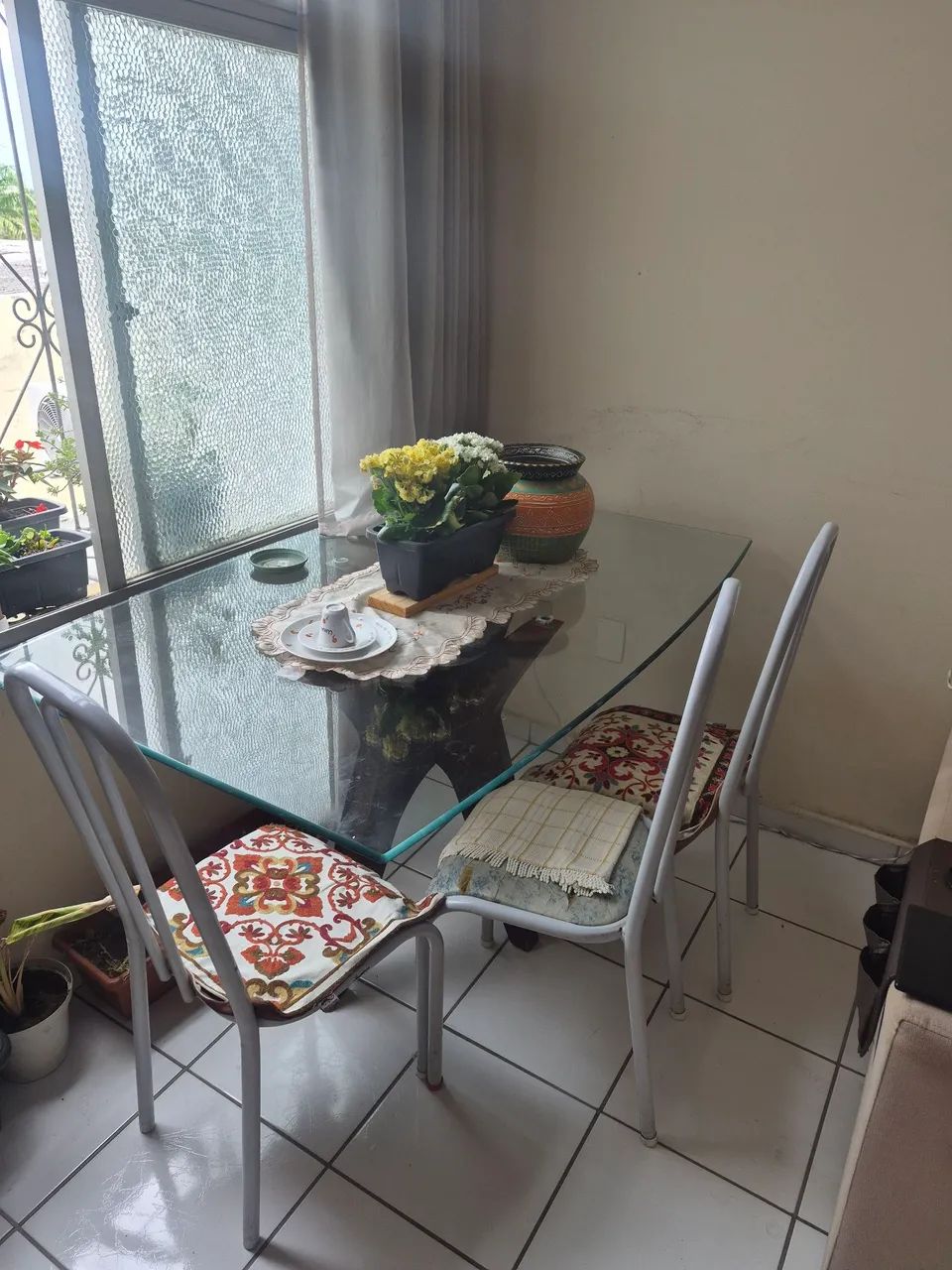 Mesa de vidro 80x140cm