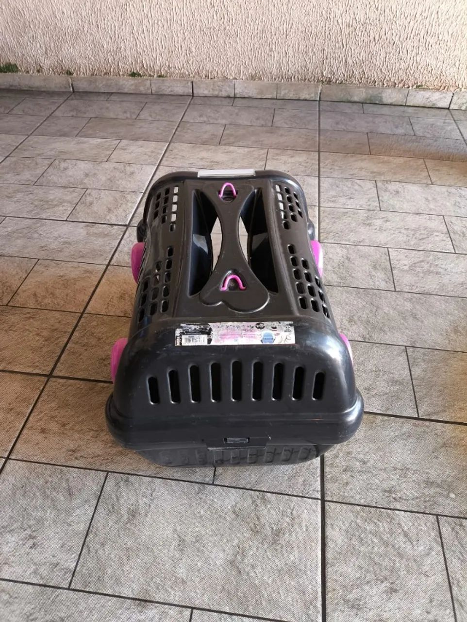 Caixa de Transporte Luxo Furacão Pet Preto e Rosa Nº3 - Foto 5