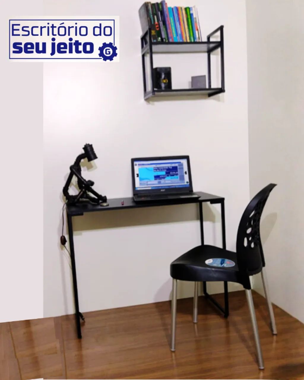 Mesa de Estudo Industrial NOVA Escritório Multiuso para Notebook Computador Escrivaninha - Foto 3