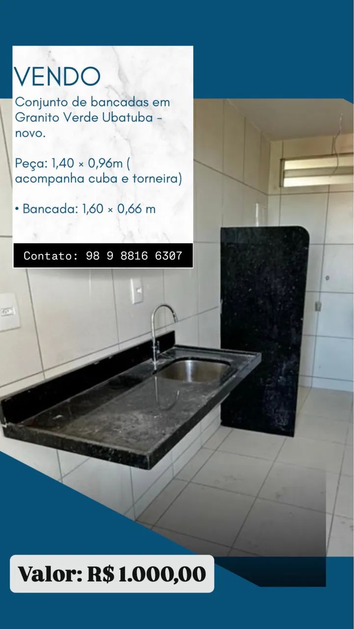 Bancada em verde Ubatuba 