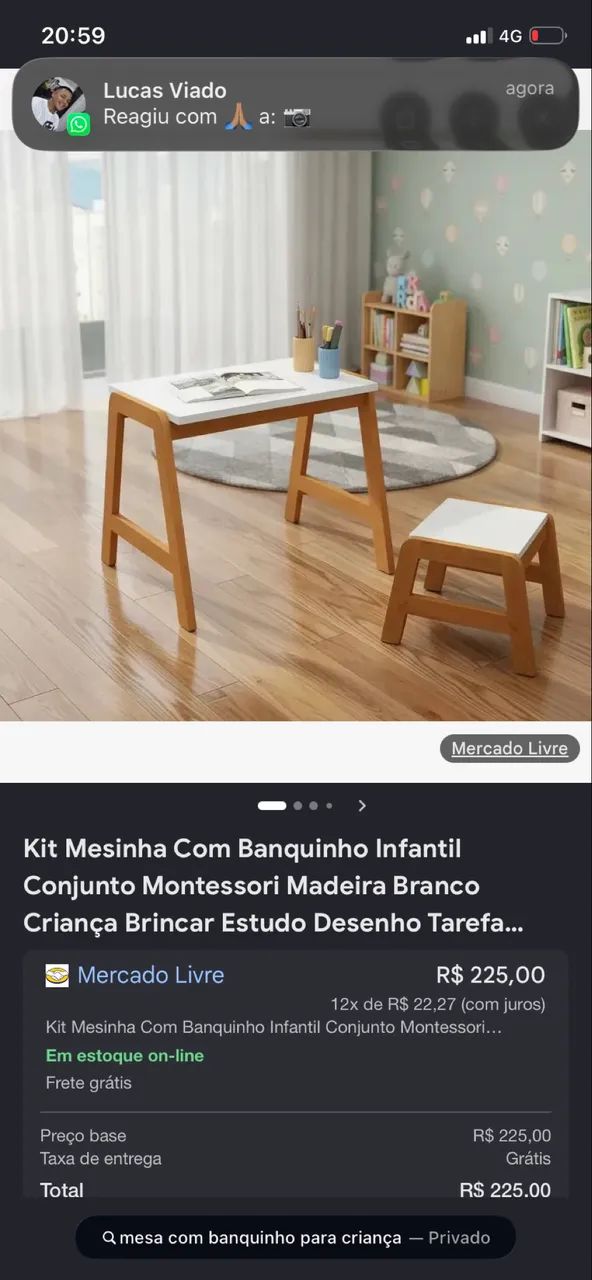 Mesa para criança 