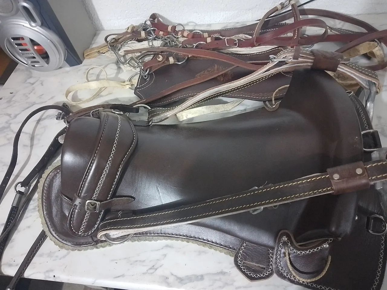 Encilha( cela freio de ouro ) de cavalo  - Foto 2