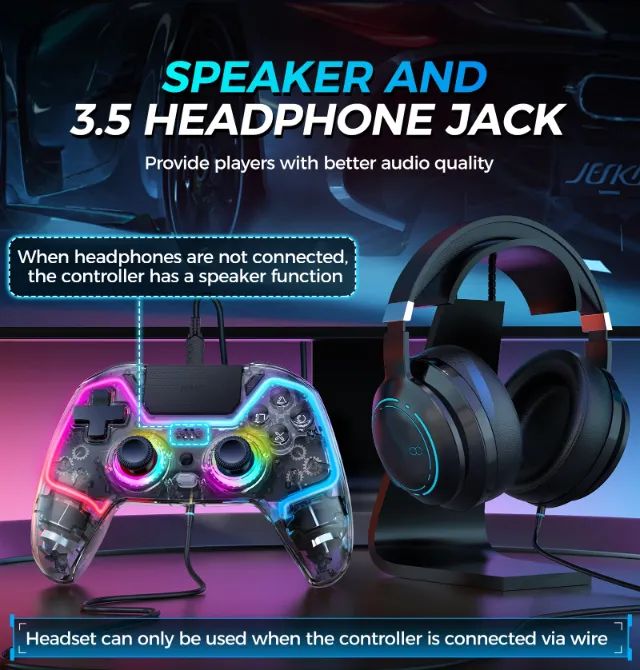 Controle IINE Bastet Hall Effect Anti Drift, Bluetooth, PS4, Switch, PC, Android, iOS,  - Foto 4