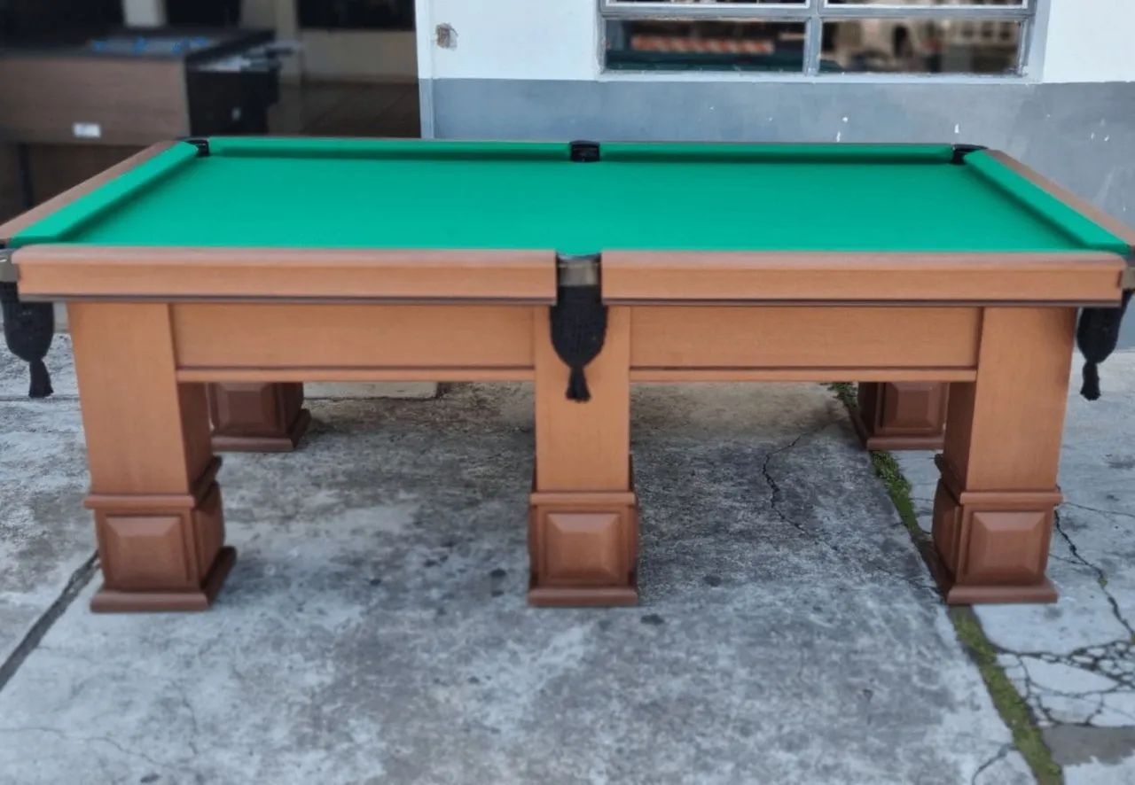 Mesa de sinuca em madeira Canela - Completa 