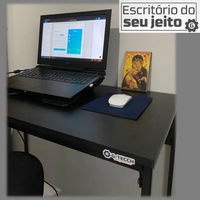 Mesa de Escritório NOVA Multiuso Estilo Industrial para Notebook Computador Estudo Birô - Foto 4