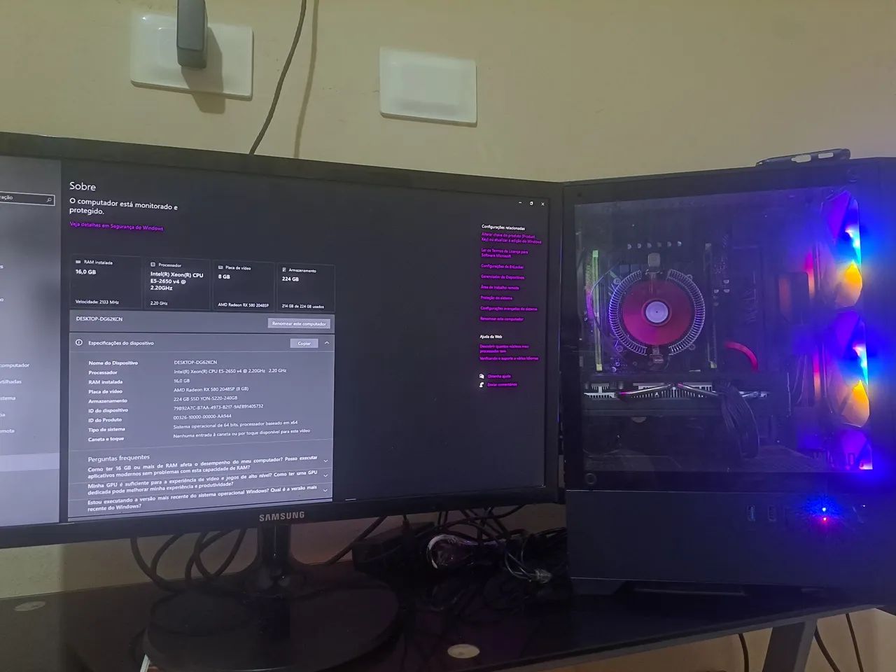 PC Gamer Xeon + RX 580 8GB | Pronto para Jogar (APENAS CPU) - Foto 2