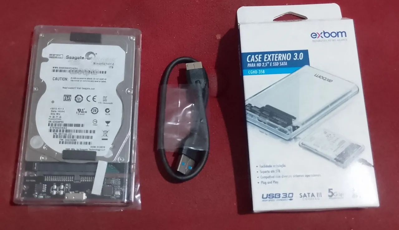 HD Externo 1 Tera / USB 3.0 - Armazenamento - Santa Mônica Popular