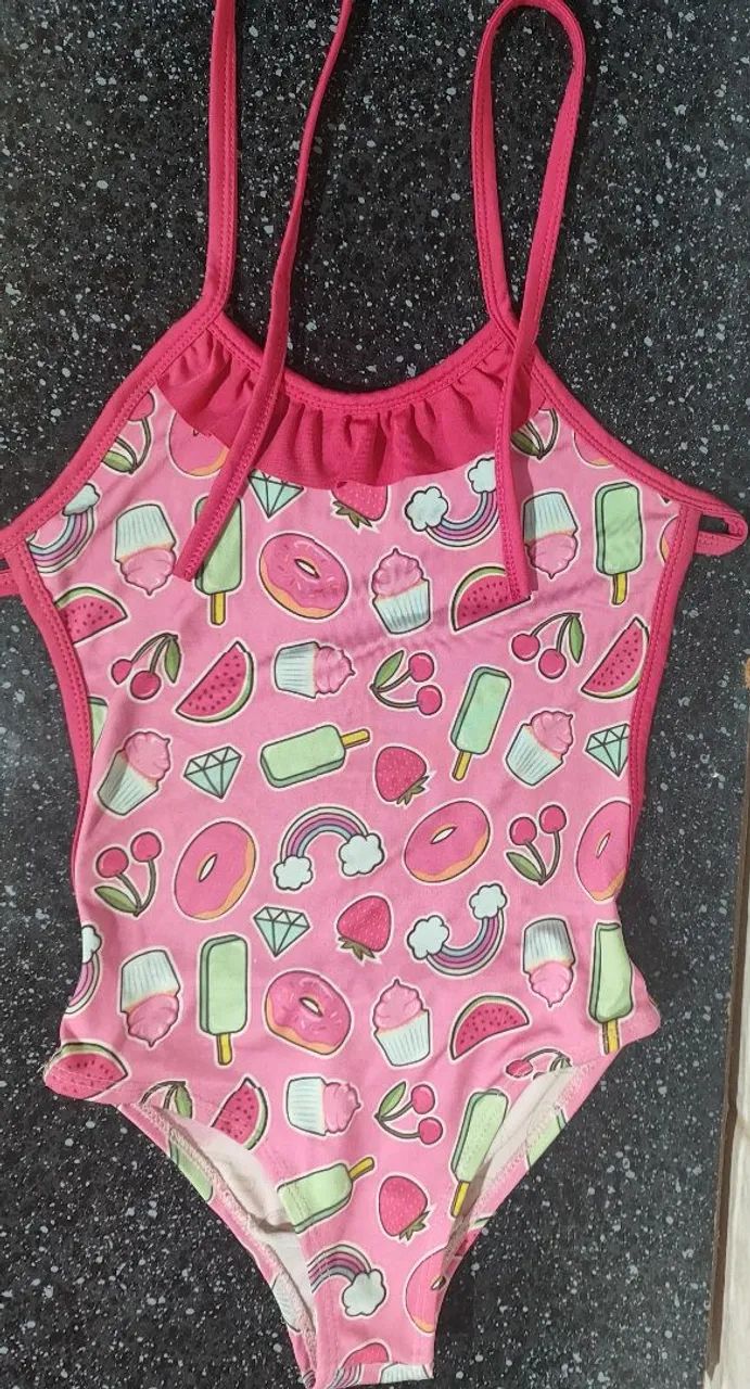 maiô rosa infantil 