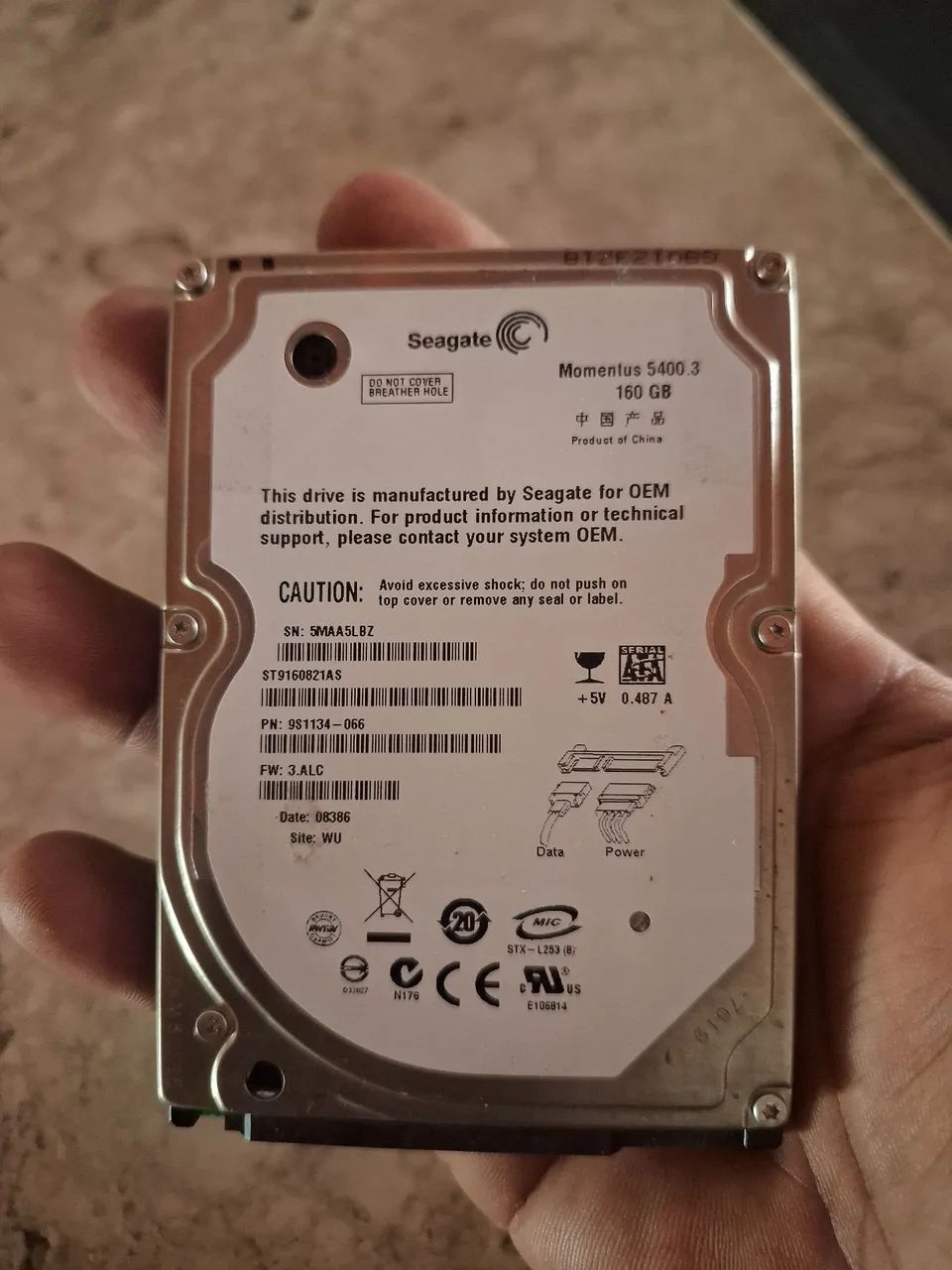 Hd de notebook 160 gb 
