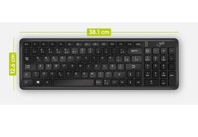 Kit Teclado e Mouse Sem Fio USB Get Compact 2 *ENTREGA GRÁTIS* - Foto 5