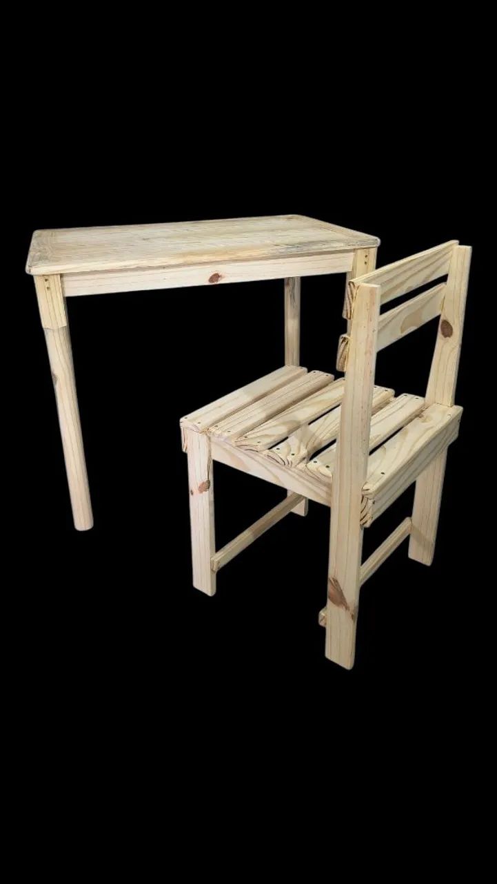 Mesa com Cadeira de Pinus - Foto 3