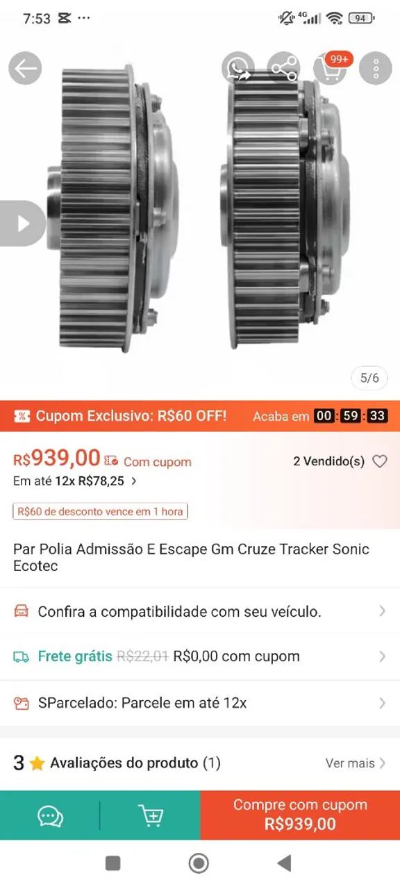 Par de polia nova  - Foto 5