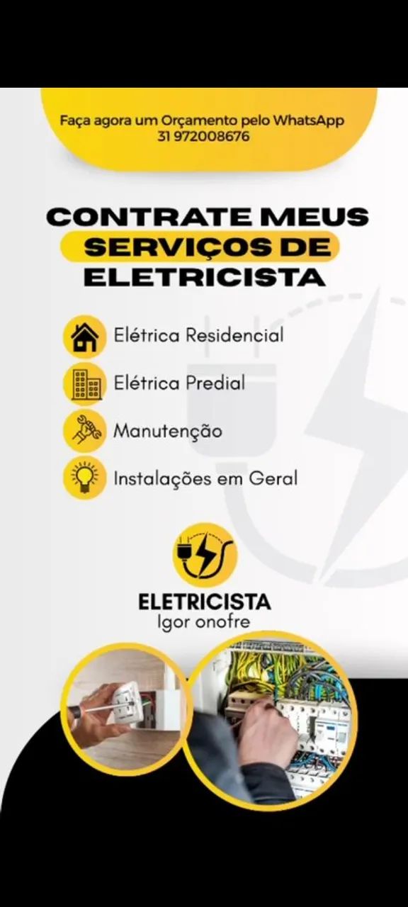 Faço todos os serviços de elétrica 