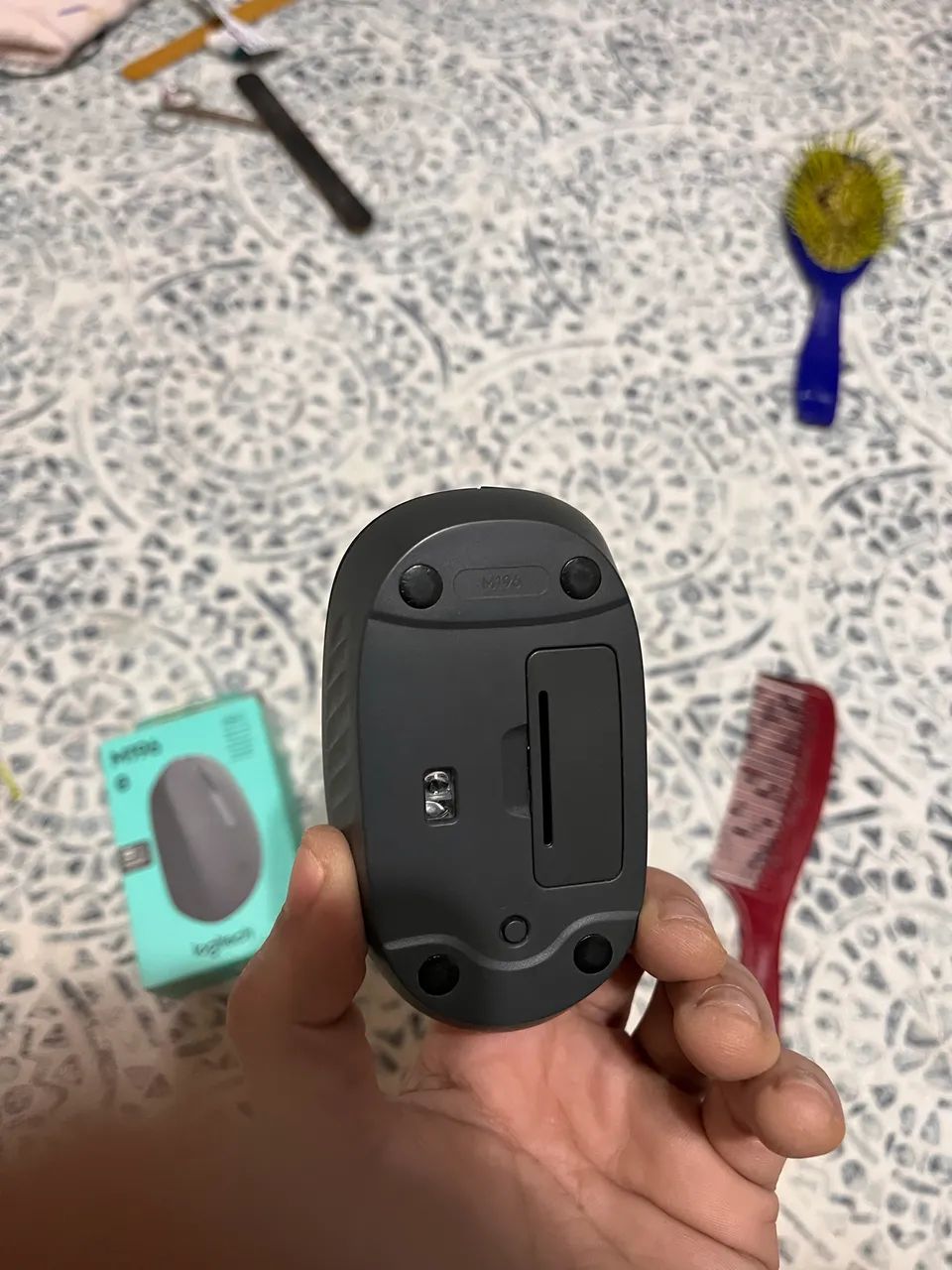 Mouse Logitech m196 Bluetooth sem fio pc pouco uso caixa 451967780683130881