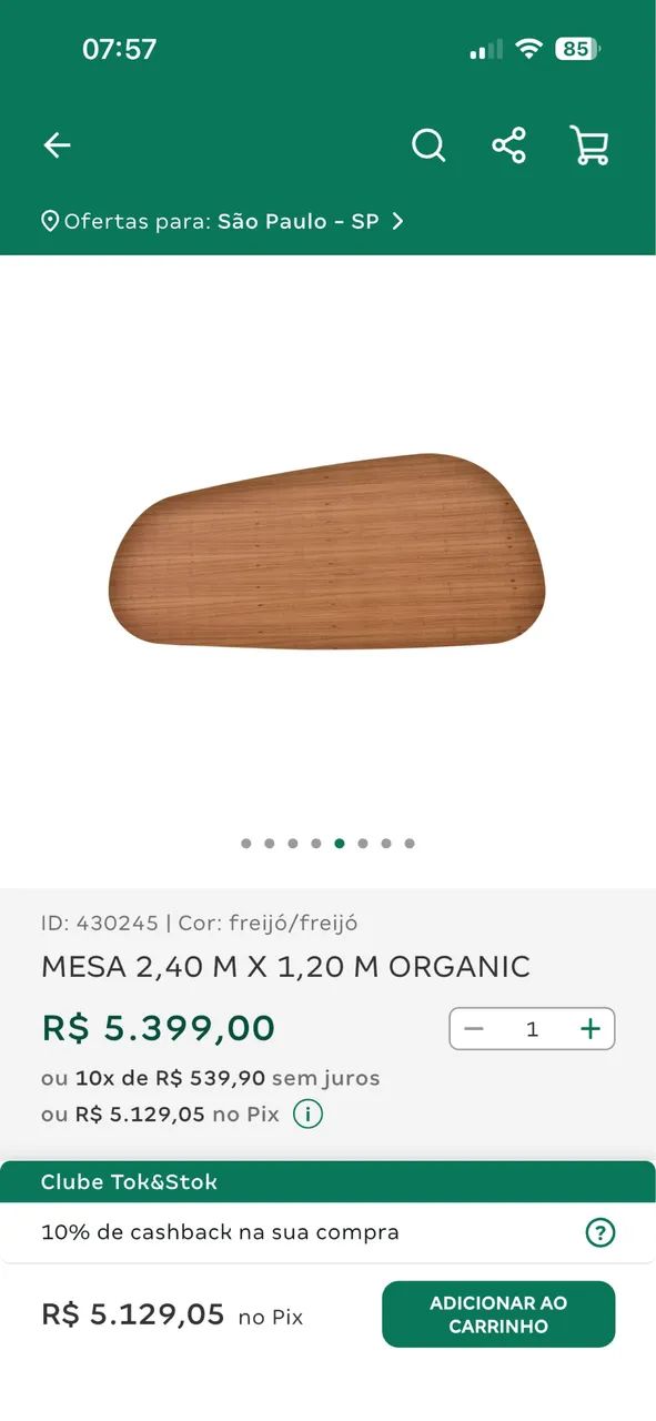 Mesa Organic Tok&Stok 2,4 - Foto 2