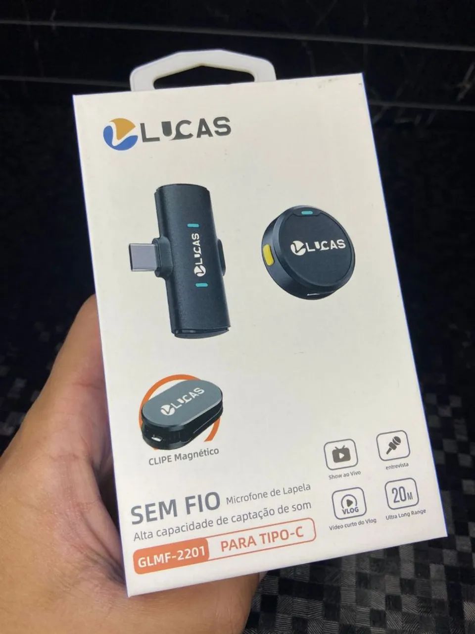 Microfone de lapela - entrada tipo C - entrega rápida