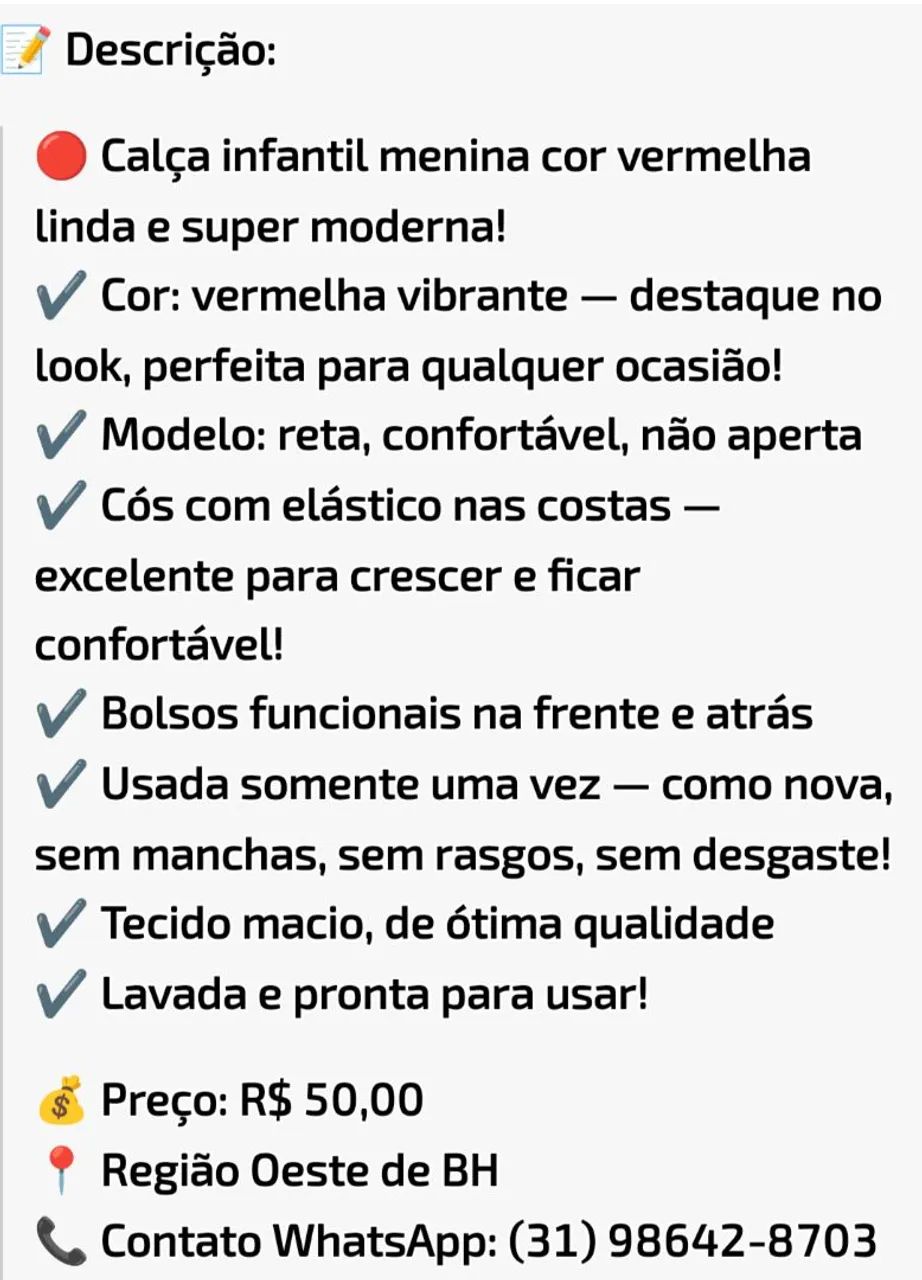 ? CALÇA BRIM/JENS LEVE COM ELÁSTICO NA CINTURA? - Foto 2