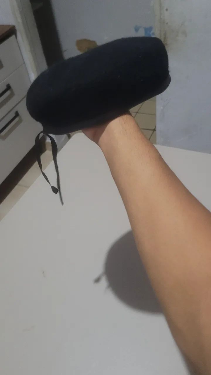 Boina preta - Couro Sintetico - Foto 2