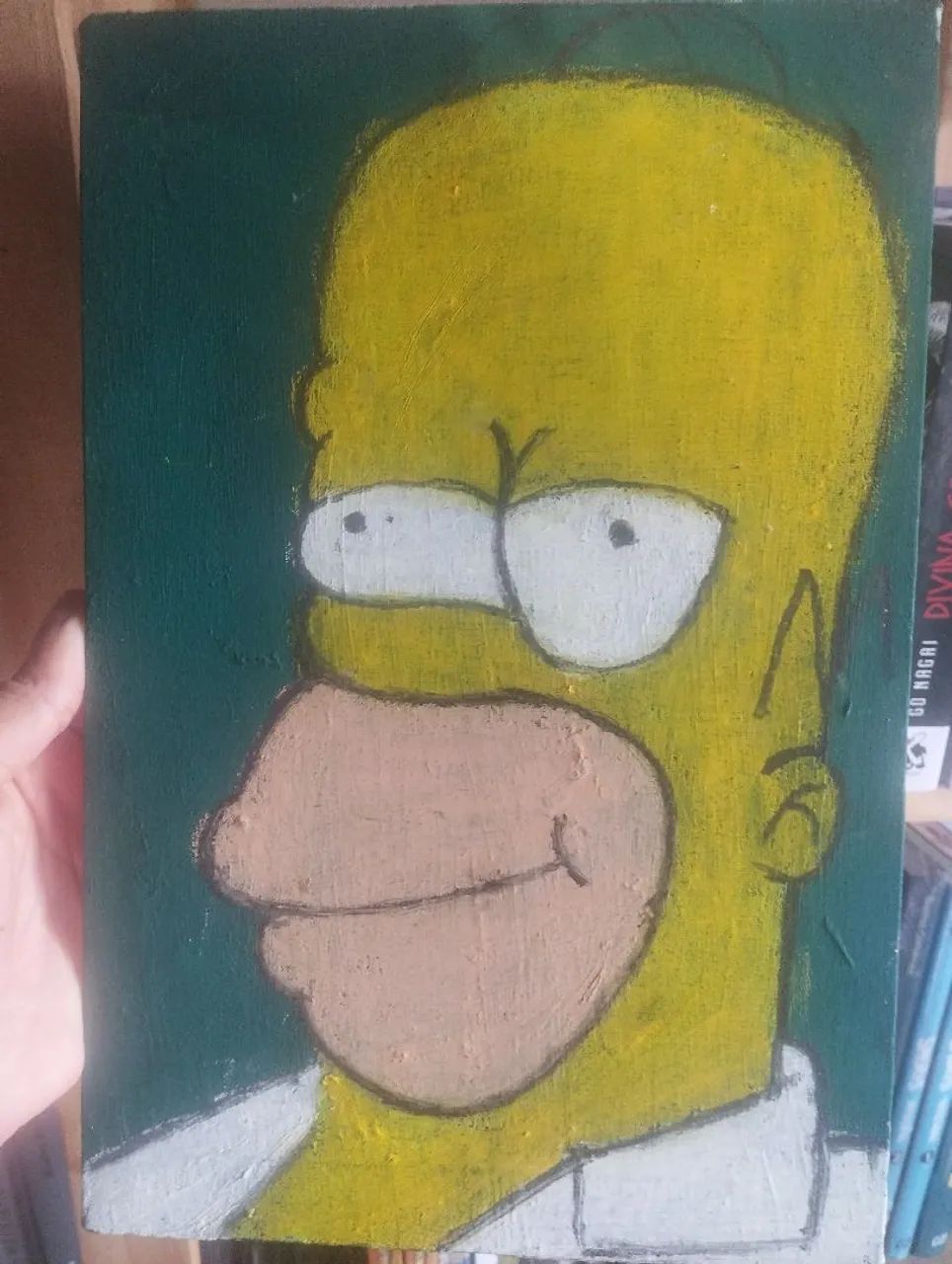Tela em giz pastel Homer Simpson 