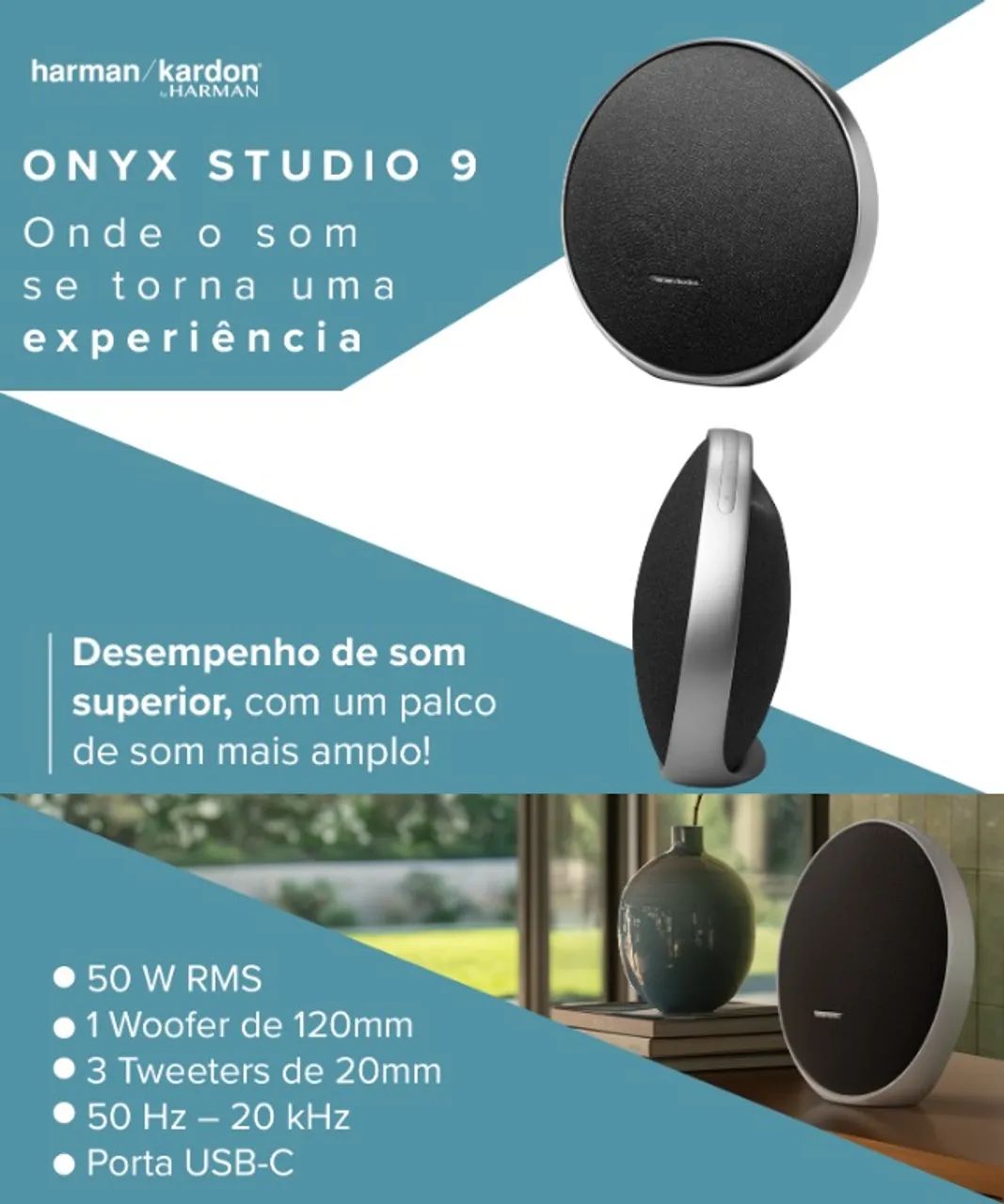 Caixa de Som Onyx Studio 9 HARMAN KARDON (NOVA) - Foto 4