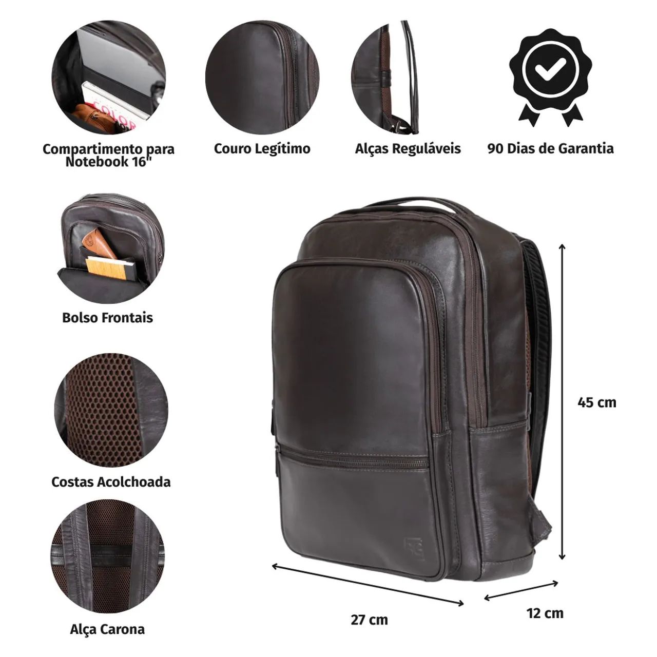 Mochila Couro - Foto 3