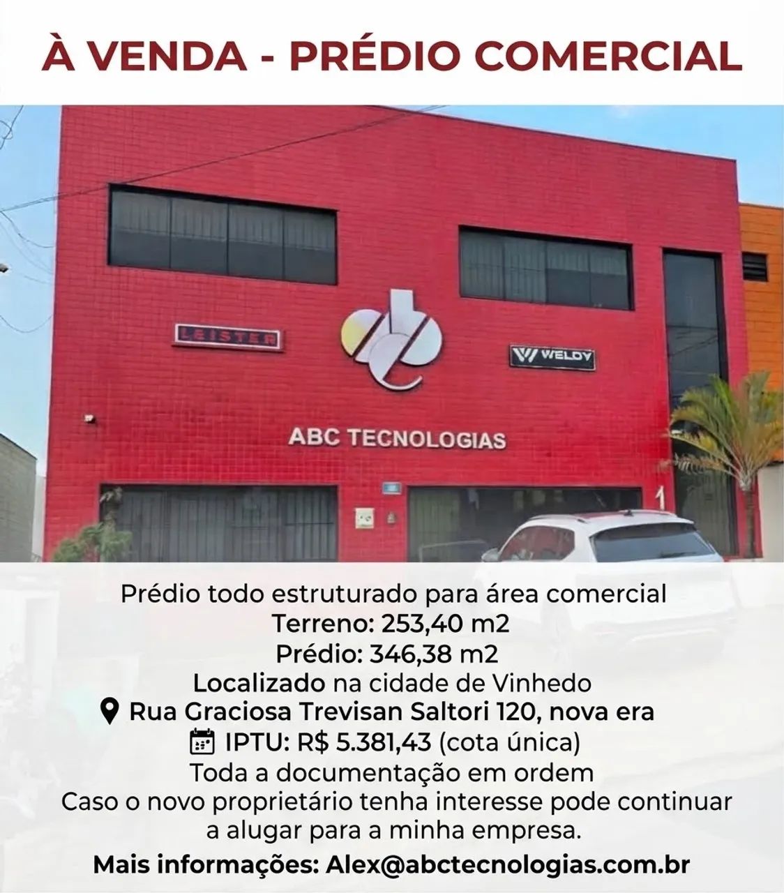 Prédio comercial a venda cidade de vinhedo