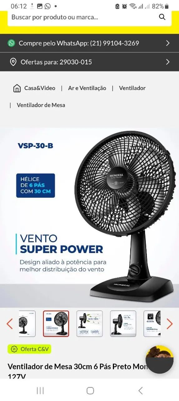 Ventilador Mondial 30cm 