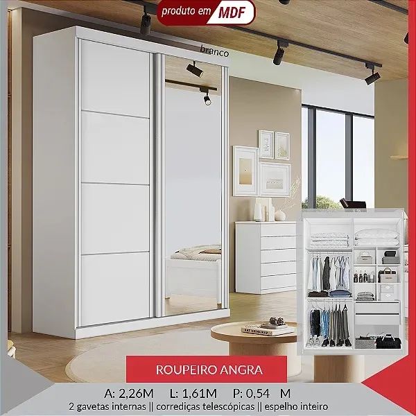 Guarda Roupa MDF com espelho inteiro - Promoção  - Foto 4