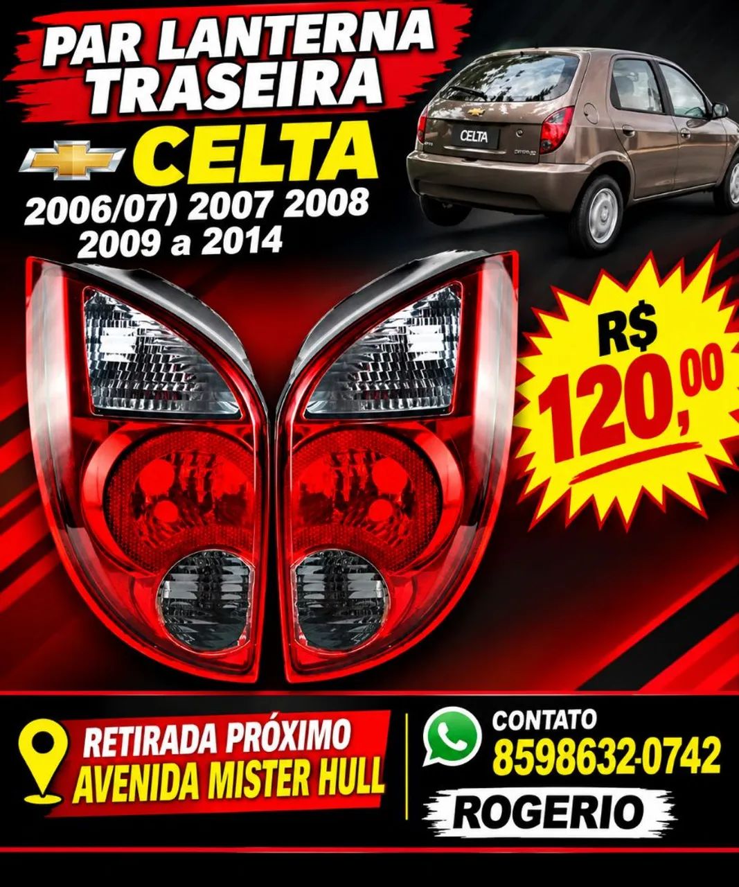 LANTERNA TRASEIRA CELTA 