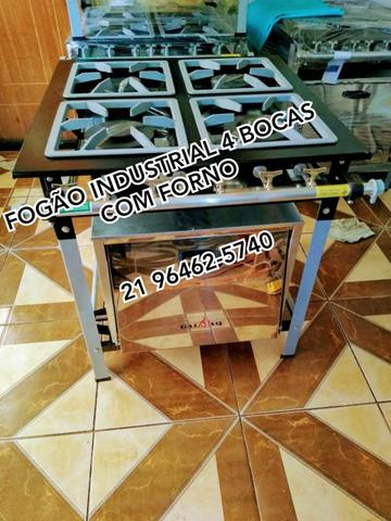 FOGÃO industrial 4 BOCAS COM FORNO Pronta entrega só na Gemaq Fogões