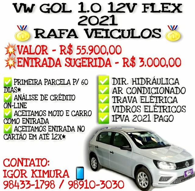 VOLKSWAGEN GOL 1.0 12V FLEX 2021, FALAR COM IGOR JUHB67**