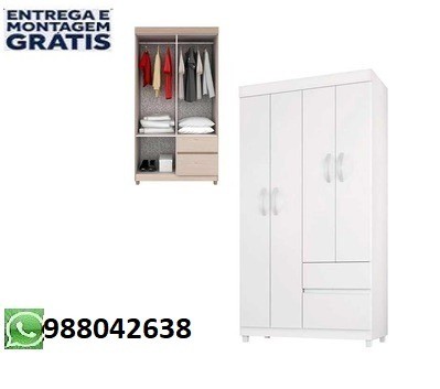 Grande promoção de Guarda Roupa 4 Portas Todo Branco Aproveite!!