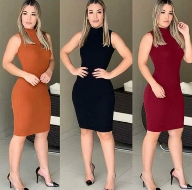 Vestido mid regata, malha canelada blogueira - Foto 4