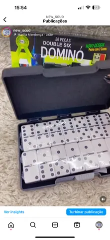 Jogo De Domino Double Six Profissional Osso Estojo C/28 Peças TOP