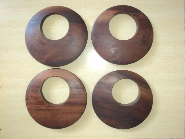 Antigas argolas puxadores de cortina em madeira nobre Jacarandá no tamanho 13 x 13,5 cm - Foto 6